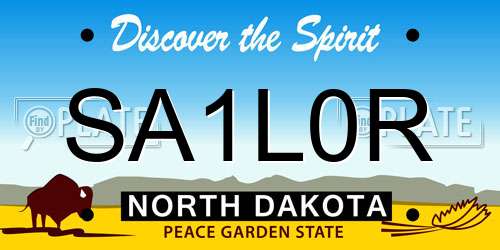 SA1L0R North Dakota License Plate