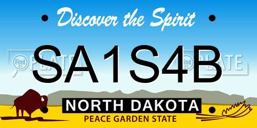 SA1S4B North Dakota License Plate