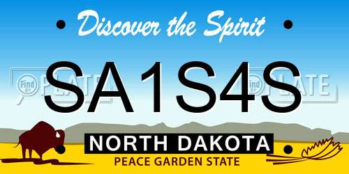 SA1S4S North Dakota License Plate