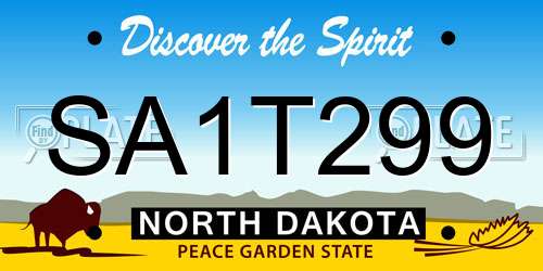 SA1T299 North Dakota License Plate