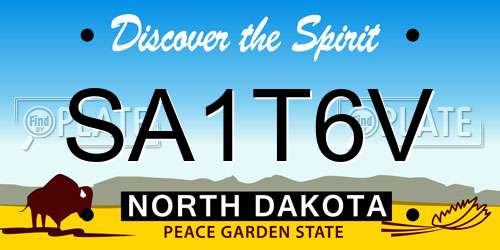 SA1T6V North Dakota License Plate