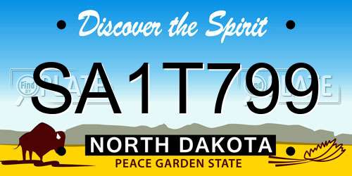SA1T799 North Dakota License Plate