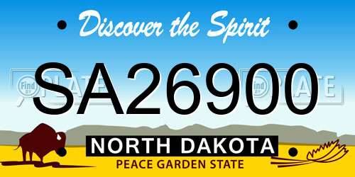 SA26900 North Dakota License Plate
