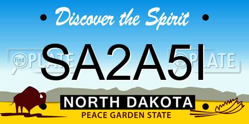 SA2A5I North Dakota License Plate
