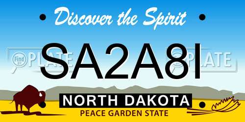 SA2A8I North Dakota License Plate