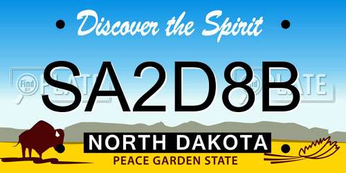 SA2D8B North Dakota License Plate