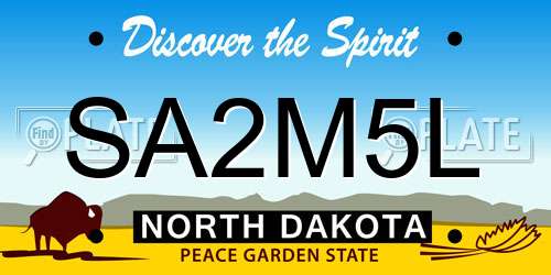 SA2M5L North Dakota License Plate