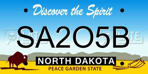 SA2O5B North Dakota License Plate