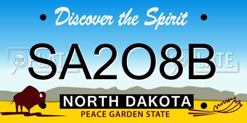 SA2O8B North Dakota License Plate