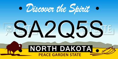 SA2Q5S North Dakota License Plate