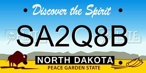 SA2Q8B North Dakota License Plate