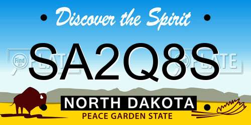 SA2Q8S North Dakota License Plate
