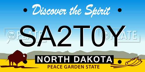SA2T0Y North Dakota License Plate
