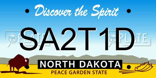 SA2T1D North Dakota License Plate