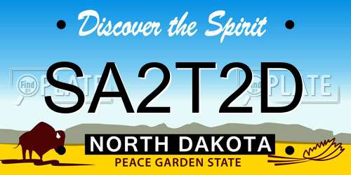 SA2T2D North Dakota License Plate
