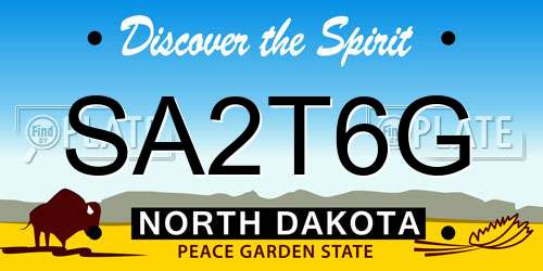 SA2T6G North Dakota License Plate
