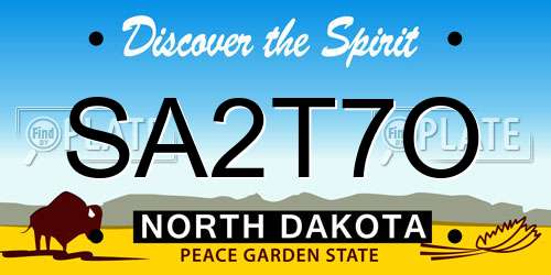 SA2T7O North Dakota License Plate