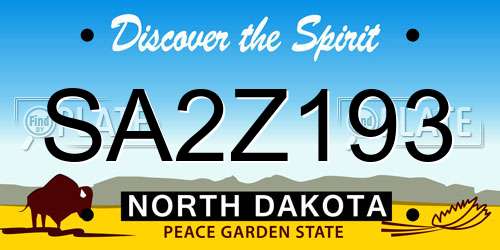 SA2Z193 North Dakota License Plate