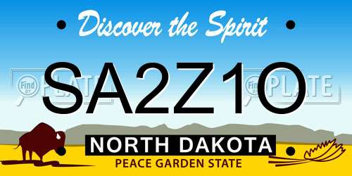 SA2Z1O North Dakota License Plate