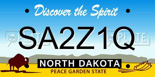 SA2Z1Q North Dakota License Plate