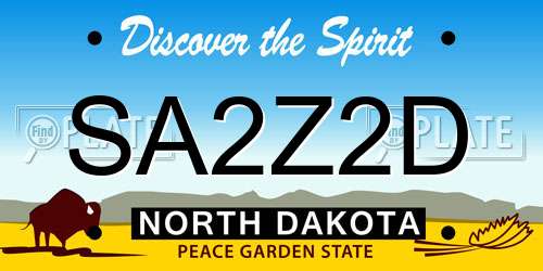 SA2Z2D North Dakota License Plate