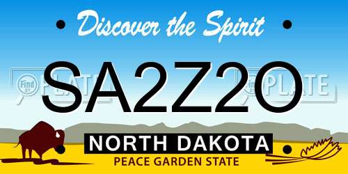 SA2Z2O North Dakota License Plate