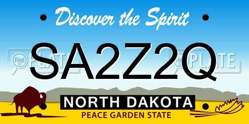 SA2Z2Q North Dakota License Plate