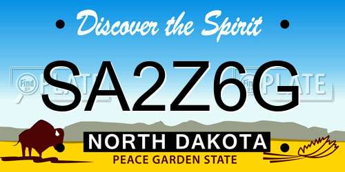 SA2Z6G North Dakota License Plate