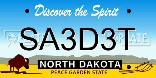 SA3D3T North Dakota License Plate