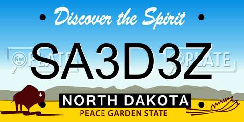 SA3D3Z North Dakota License Plate