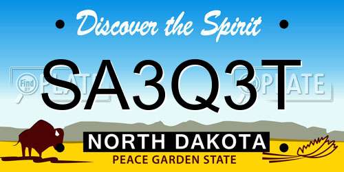 SA3Q3T North Dakota License Plate