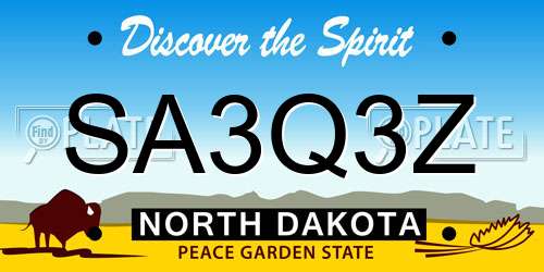 SA3Q3Z North Dakota License Plate