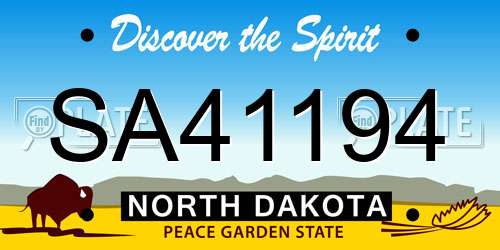SA41194 North Dakota License Plate