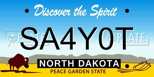 SA4Y0T North Dakota License Plate