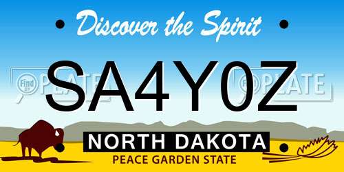SA4Y0Z North Dakota License Plate