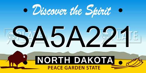 SA5A221 North Dakota License Plate