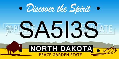 SA5I3S North Dakota License Plate
