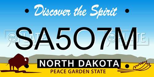 SA5O7M North Dakota License Plate