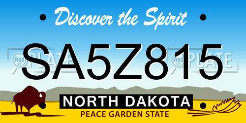 SA5Z815 North Dakota License Plate
