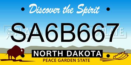SA6B667 North Dakota License Plate