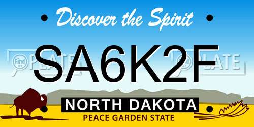 SA6K2F North Dakota License Plate