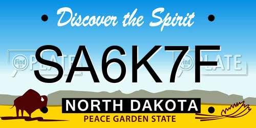 SA6K7F North Dakota License Plate