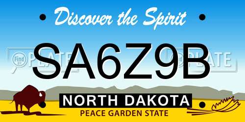 SA6Z9B North Dakota License Plate
