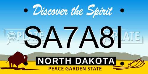 SA7A8I North Dakota License Plate