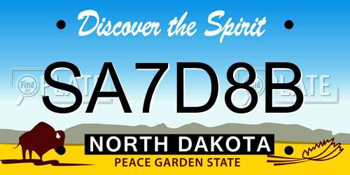 SA7D8B North Dakota License Plate