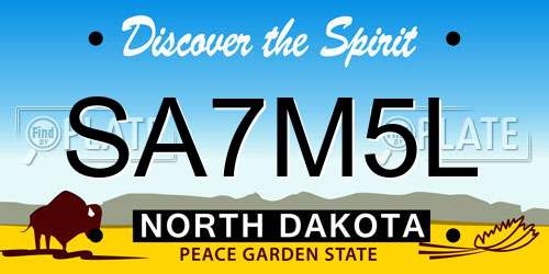 SA7M5L North Dakota License Plate
