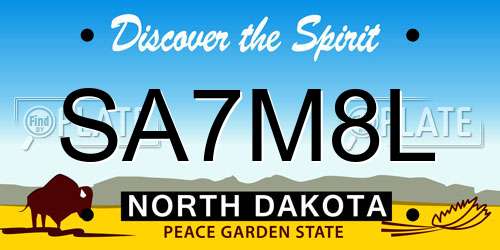 SA7M8L North Dakota License Plate