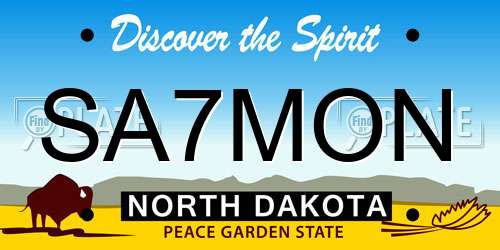 SA7MON North Dakota License Plate