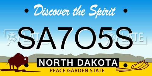 SA7O5S North Dakota License Plate