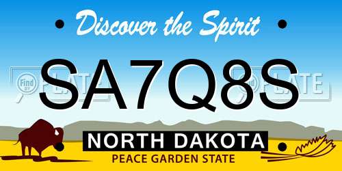 SA7Q8S North Dakota License Plate